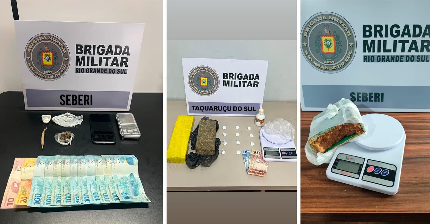 Mais de 1,8 kg de drogas é apreendido em menos de 24 horas pela BM