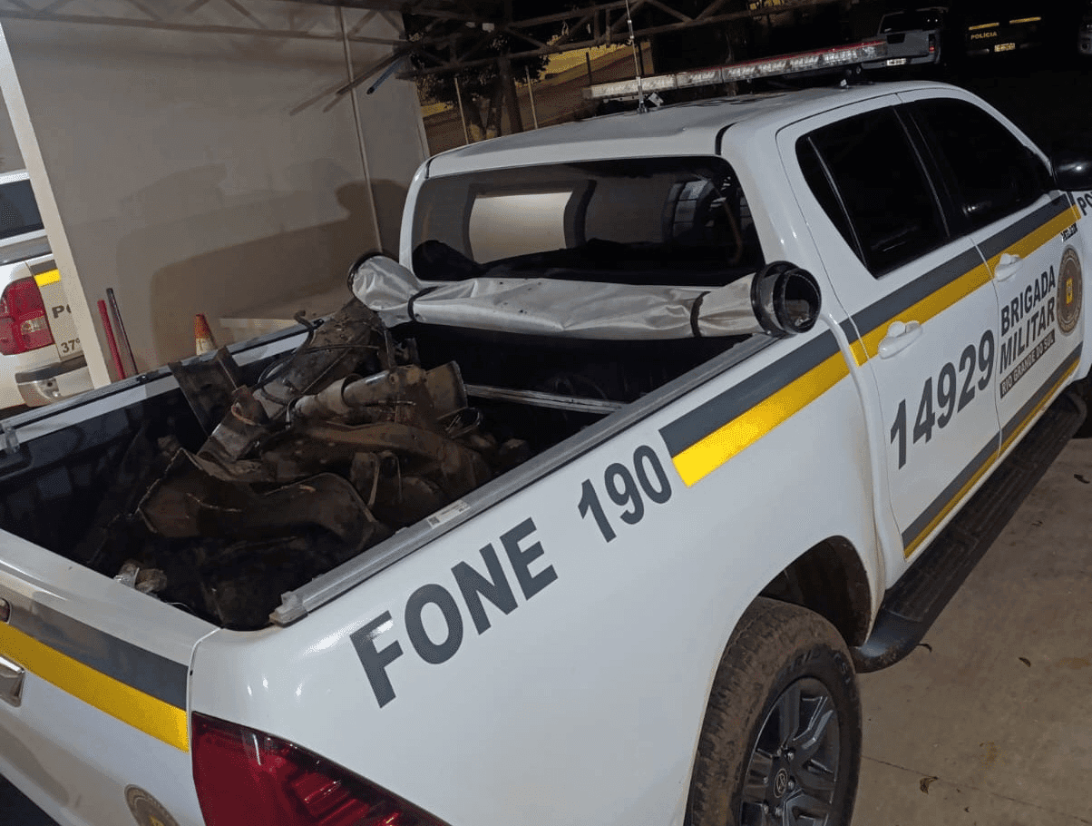 Brigada Militar localiza peças de chassi abandonadas em área rural de Seberi